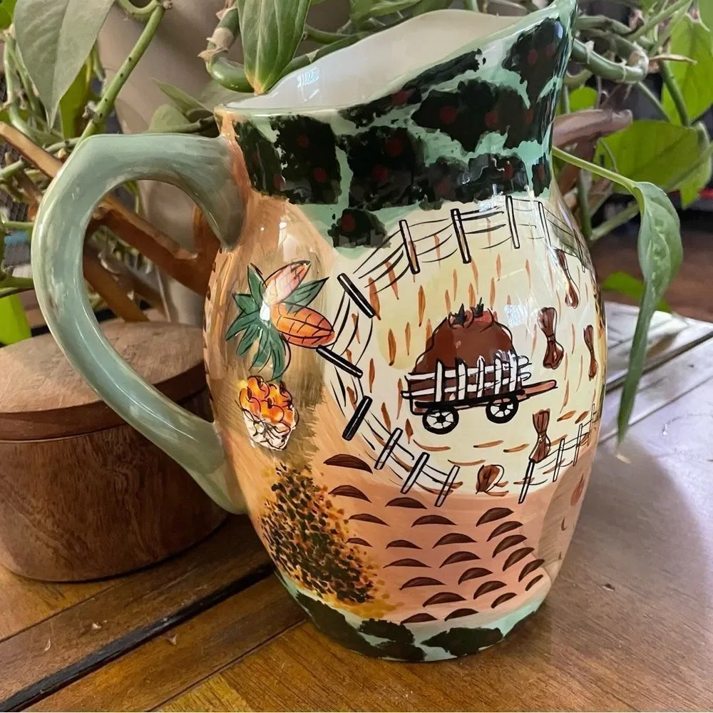 Vintage WCL Autumn Harvest Farm Pitcher - Picture 2 of 15